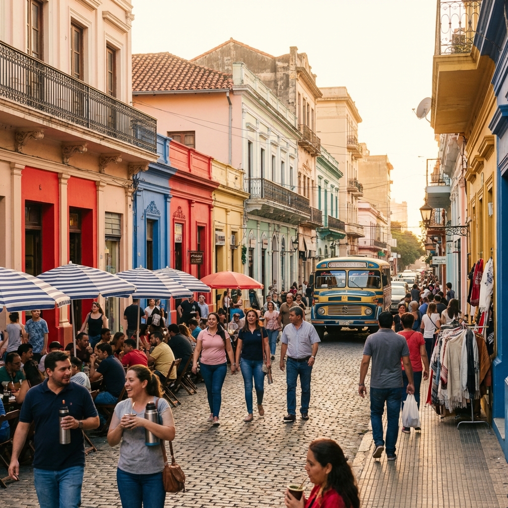 Vibrant street scene in downtown Asunción